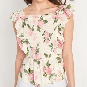 NWT Floral Ruffle Top Old Navy